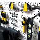 Wall Control Pegboard 16in x 32in Horizontal White Metal Pegboard Tool Board Panel