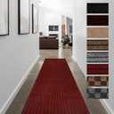 FREADEM Runner Rugs for Hallways, 2FT x 6FT Non Slip Kitchen Area Rug Entryway Runner Laundry Room Rug, 2-82 FT Indoor Outdoor Carpet Runners with Rubber Backing, Red Stripe
