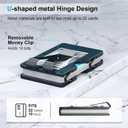 Minimalist Wallet, Slim Wallet for Men, Minimalist Cash Strap and Money Clip Wallet, Front Pocket Wallets, Metal Wallet, RFID Blocking, 22 Card Capacity