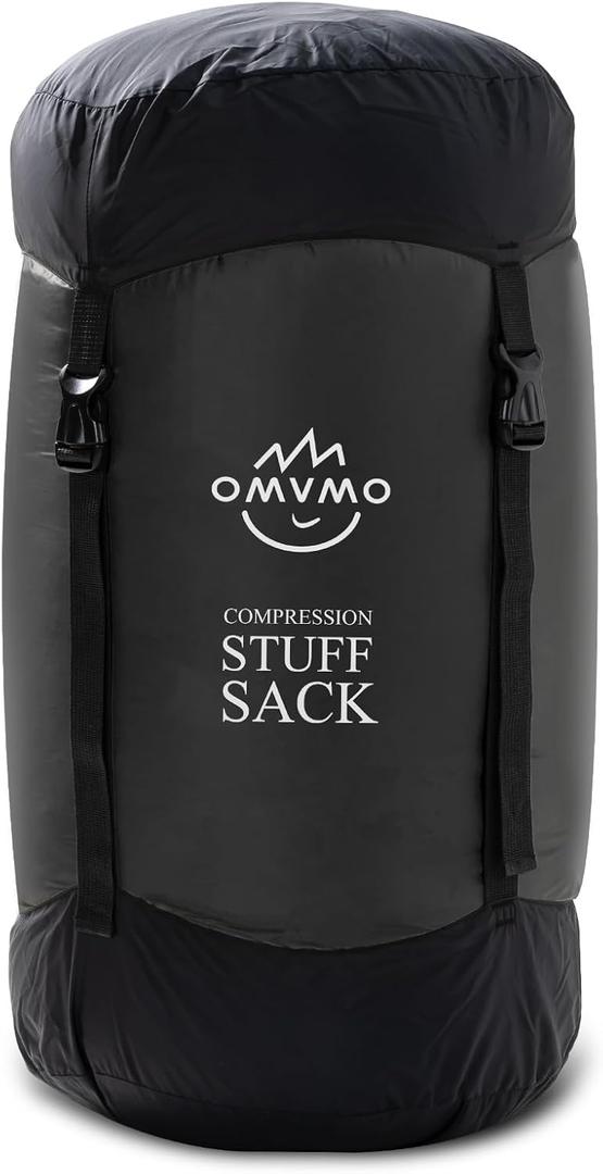 Compression Sack, 12L Water-Resistant Sleeping Bag Stuff Sack,Anti-Tear Ultra Light 400T 20D Nylon Storage Bag,Space Saving Gear for Camping Hiking Travel 1Pcs (Black)