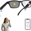 AI Glasses for Men and Women, AI Translator Powered by ChatGPT with Real-Time Translation(160+Languages), UV400 Photochromic Lenses Smart Sunglasses, Bluetooth Glasses for Travel/Business/Study
