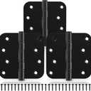 KOLET Ball Bearing Door Hinges, 4 x 4 Inches Door Hinges, Heavy Duty Stainless Steel Hinges, 5/8'' Radius Corner, Smooth and Quiet, Non Removable Pin, Matte Black, 3 Pack