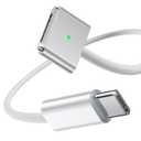 Amavasion USB-C to Magnetic 3 Charging Cable (6.6ft), 140W Fast Charging Replacement for MacBook Air & Pro, Secure Magnetic Connect, Braided Cable White