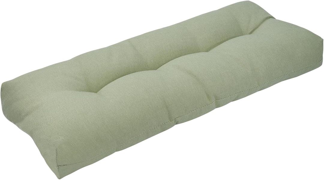 Indoor Outdoor Bench Cushion 42"x18", Non-Slip Patio Furniture Seat Pads, Waterproof Overstuffed Tufted Loveseat Cushion with Round Corner for Window, Swing, Garden, Porch-Light Green