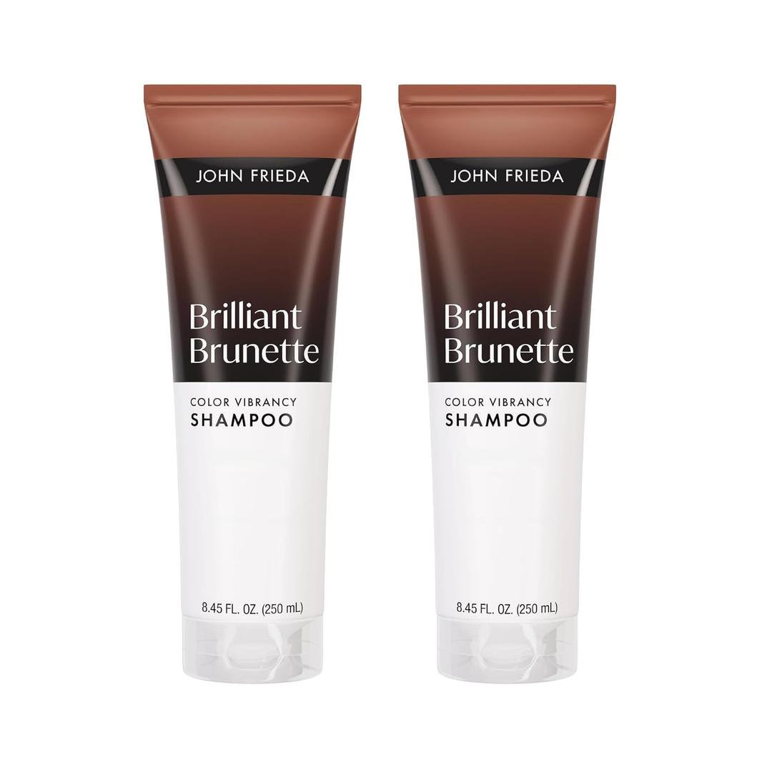 John Frieda Brilliant Brunette Color Vibrancy Shampoo, Brunette Shampoo, 8.45 Fl Oz, Pack of 2