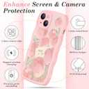 teloxy Designed for iPhone 15 Case, Magnetic [Curly Wavy Edge] Shockproof Protective Durable Slim Translucent Matte Anti-Fingerprint Phone Case, Pink