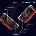 YTYC Bluetooth Headphones Over Ear Headphones with Deep Bass LED Foldable Stereo Headphones, Wired and Wireless Headset for Smart Phone/TV/PC(Red/Black)