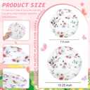 LIYH 32 Pcs Floral Plates Set Heavy Duty Plastic Plates Spring Pink Floral Plastic Plate Elegant Wedding Baby Shower Flower Dinnerware Set - 10.25" Dinner & 7.5" Dessert Plate