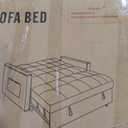 Sleeper Sofa Bed,55'' Convertible Pull Out Couch with Side Pockets,Velvet Fabric Loveseat Sleeper Sofa with Adjustable Backrest for Living Room,Bedroom,Apartment, Darkgrey