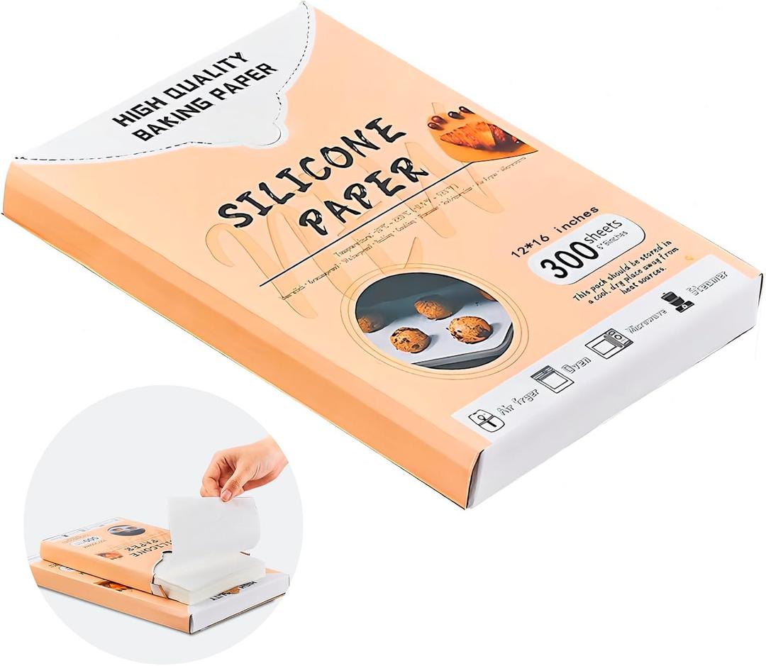 Parchment Paper Sheets 300Pcs, 12x16 inches Non-Stick Baking Paper, Precut Parchment Paper for Baking, Cooking, Grilling, Frying and Steaming, Fit for Quarter Sheet Pans