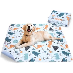 FURTIME Washable Pee Pads for Dogs, 2 Pack Large 34"x36" Super Absorbent Reusable Puppy Pads, 100% Waterproof Non-Slip, Whelping Dog Playpen Crate Mat for Potty