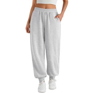 Trendy Queen Womens Sweatpants Baggy Athletic Joggers with Pockets Lounge Pants (Gray, S)