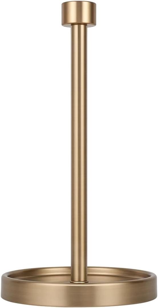 Ivilon Countertop Paper Towel Holder - Modern End Cap Minimalist Design - Color Warm Gold