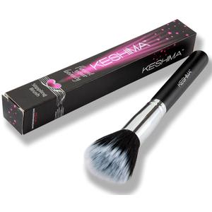 Keshima Duo-Fiber Stippling Brush - Premium Stipple Brush for Powder and Liquid Makeup Foundation