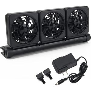 Aquarium Fan 2 3 4 Heads, Aquarium Chillers Cooling Fan Adjustable Fish Tank Cooling Fan with 2 Wind Speed Fan for Water Tank, Aquarium Tank Chiller (3 Head)