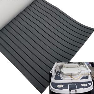 Boat Flooring EVA Foam Boat Floor Decking Sheet Self-Adhesive Non-Slip Boat Carpet Marine Deck Flooring Mat for Boats Yacht Swimming Platform RV Floor Kayak Surfboard Golf Cart 94.5" 35.4" (dark gray with black lines)