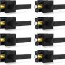 RAZCC Privacy Door Levers, 8 Pack Matte Black Door Handles Heavy Duty Bed and Bath Door Locks Interior Keyless Locksets, Reversible for Left Right Handed Doors