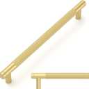 Amerdeco 10 Pack Brushed Gold Cabinet Pulls 7.5 Inch(192mm) Hole Center Drawer Pulls Cabinet Hardware Kitchen Cabinet Handles for Bathroom ZH0031
