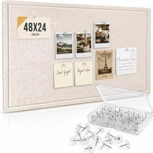 Large Felt Bulletin Board, 48 x 24 Inches Cork Board Alternative