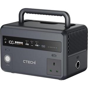 CTECHi Portable Power Station 300W, 299Wh LiFePO4 Battery, 120000mAh Emergency Power Supply, Solar Generator for Travel, Camping, Power Outage and RVs