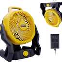 Cordless Jobsite Fan Fit for Dewalt 20V, Battery Powered Portable Fan with Brushless Motor, 750 CFM Variable Speed, or AC Power for Outdoor, Camping, Workshops, Office, Home, RVs (TOOL ONLY)