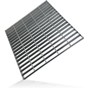 17.7x17.7 Galvanized Steel Drain Grate, B125 Class Sewer Grate, Weather-Resistant Outdoor Drain Cover, Heavy Duty Channel Grate, Silver Square Drainage Grate (45cmX45cm)