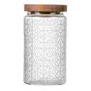 yoqelt Vintage Glass Jars with Wooden Lids, 34 oz Airtight Glass Food Storage Containers Sets for the Kitchen, Sugar Candy Coffee Cookie Tea Spice Pasta