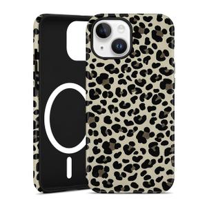 Jusy Magnetic Cheetah Phone Case for iPhone 14 Plus,Coffee Leopard