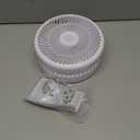 Primevolve Battery Operated Fan, Portable Rechargeable USB Floor Table Desk Fan with Adjustable Height, 4 Speed Settings Pedestal Fan for Bedroom Camping Travel, White 7.7"