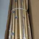 Gold Double Curtain Rods for Windows 72 to 144 Inch, 1 Inch Adjustable Decorative Crystal Long Dual Curtain Rod, Heavy Duty Vintage Double Drapery Pole with Gold Foil Finials for Living Room