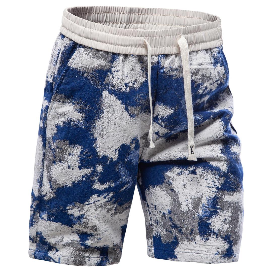 Mylldey Mens Shorts Casual Relaxed Fit Men's Walk Elastic Waist Drawstring Flat Front Shorts (Navy, 2XL) (Blue, XXL)