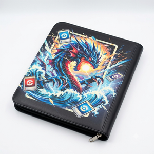 Deluxe Blue Dragon Trading Card Binder 9Pocket Zipper Binder with 900 Pockets Card Album for Standard Size Trading Cards, Great for Collectors and Hobbyists