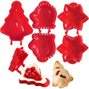 3PCS Dough Presser Pocket Pie Molds, Party Potluck Hand Pie Molds, Apple, Pumpkin And Acorn Shapes (Christmas Themed)