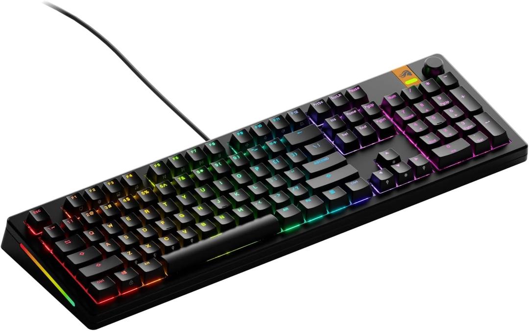 Glorious Gaming - GMMK 3 HE Rapid Trigger Keyboard, Hall Effect, 8K Polling Rate, MX Mechanical & Magnetic Switches, Hotswappable 100% Keyboard, Modular Gasket System, Doubleshot PBT keycaps (Black) (Full Size)