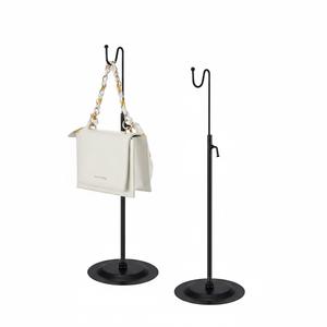 Therwen 2 Pcs Bag Display Stands Purse Display Stand Adjustable Height Handbag Holder for Home Boutique Store Counter Retail(Black