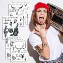 Halloween Temporary Tattoo Face Stickers - 5 Sheets Temporary Tattoos Fake Stickers for Halloween Makeup Costume Party Cosplay Dress Up Accessories