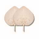 2pcs Hand Weaving Fan Handmade Palm Leaf Palm Leaf Fans Handheld Bamboo Fans Paddle Fan Summer Cooling Supplies Home Wall Decor