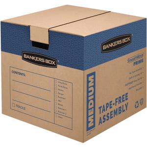 Bankers Box Medium Prime Moving Box 8 Pack, Reinforced Handles, Tape-Free Assembly, Attached Lid, 18-in x 15-in x 14-in (0062806)