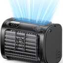 Aecooly Wide-Airflow Portable Waist Fan, 30ft/s Powerful Airflow, 5 Speeds Clip On Belt Shirt Fan with Flashlight, Hands-Free Up to 18H Cooling for Outdoor, Hiking, Jobsite, Farms, Gift for Men-Black