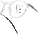 Exquisite Round Ultralight Progressive Multifocus Reading Glasses Women Men Durable Blue Light Blocking Anti EyeStrain/UV Multifocal Readers Spring HingeMid-Near Range 3ft, Top is Not 02.25 Clear