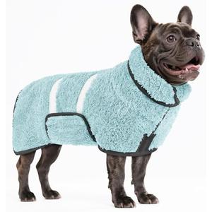 Bienbee Dog Bathrobe, Quick Drying Super Absorbent Pet Robes for Small Medium Large Dogs, Drying Coat for After Bath & Swim, Warm & Cozy Dogs Towels, Dog Puppy Bath Supplies, Light Green M