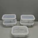 PrepNaturals 5 Pack 34 Oz Glass Meal Prep Containers - Dishwasher Microwave Freezer Oven Safe - Glass Storage Containers with Lids (Multi-Compartment)