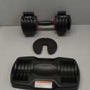 VEICK 25/55 lbs Adjustable Dumbbell With Anti-Slip Turning Handle, Fast Adjust Weight for Men Women, Tray for Home Gym Full Body Workout Fitness (Black)