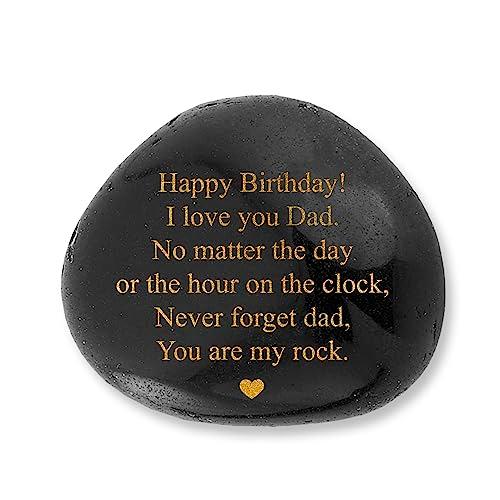 VELENTI Dad Birthday Gifts Decorative Stones - You are My Rock Engraved Decorative Accessories - Heartwarming Birthday Gift for Dad - Happy Birthday Dads Gift from Son, Daughter
