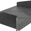RIVECO 19 2U Rack Shelf Server Cabinet Mount Vented Cantilever Tray for Network Equipment, 14 Inches 35 CM Depth, Black