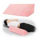 Jacobable Bed Wedge Pillow for Side Sleeping Foam Filled Body Positioning Triangle Pillow Suitable for Pregnancy and Surgery Prevent Bed Sore for Leg and Back Support with Pillow Case (Light Pink)