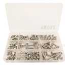 2 x 180pcs M4 x 6/8/10/12/16/18/20/25/30/35/40mm Flat Head Socket Cap Screws Bolts Button Head Socket Cap Screws Nuts Assortment Kit,Stainless Steel (304)