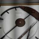 Cuspin Modern 24 Inch Wall Clock, Minimalist Wood and Metal Wall Decor Clock with Walnut Dial, Silent Non Ticking Battery Operated Clock for Living Room, Kitchen, Office, Bedroom