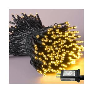 YEGUO 200 LED 66ft Christmas Lights Outdoor Waterproof, Warm White String Light Indoor, 8 Modes Green Wire Twinkle Xmas Tree Light Plug in with Memory Timer