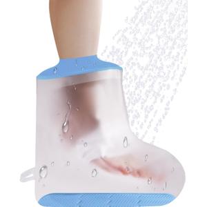 CureSquad Foot Cast Shower Cover with Non-Slip Bottom, Cast Cover for Foot, Waterproof Cover for Shower After Surgery, Soft Comfortable Ankle Cast Cover for Showering, Reusable Cast Protector (Leg)
